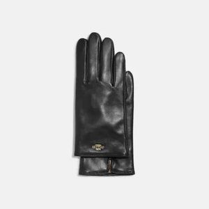 *NWT* Coach Plaque Leather Tech Gloves